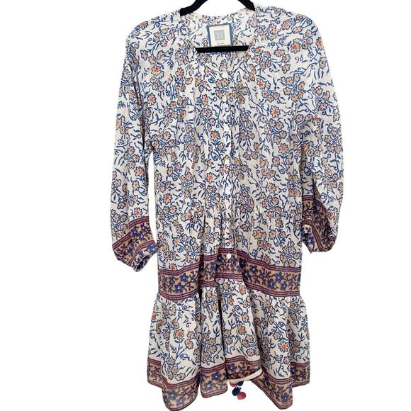 Bell by Alicia Bell Dress Womens Medium Floral Print Button Front Tiered Boho - Picture 2 of 7